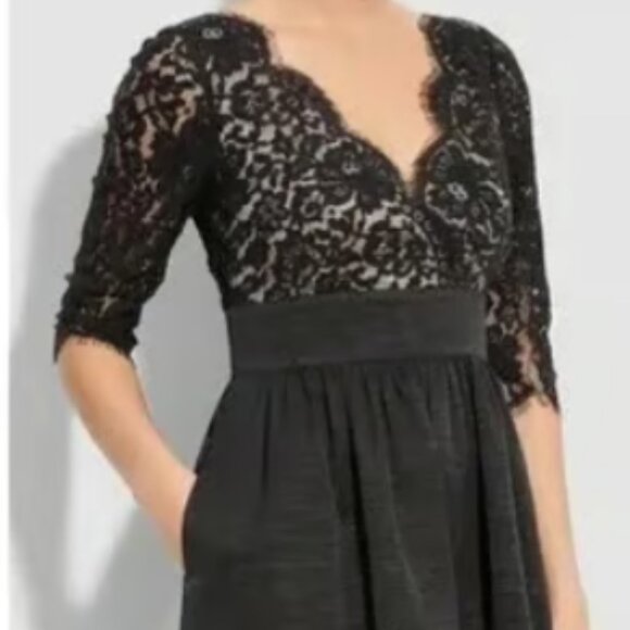 Eliza J black Lace & Faille Dress sz 10P--as seen on PRETTY LITTLE LIARS - Picture 4 of 16